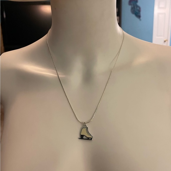 Coach Jewelry - Coach White Enameled Ice Skate Pendant .925 Sterling Silver Necklace